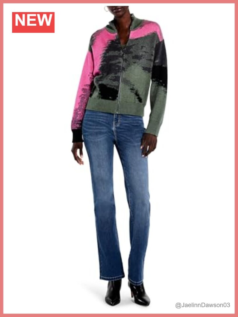 Zip Front Cardigan Midweight Cotton Relaxed Fit Long Sleeve